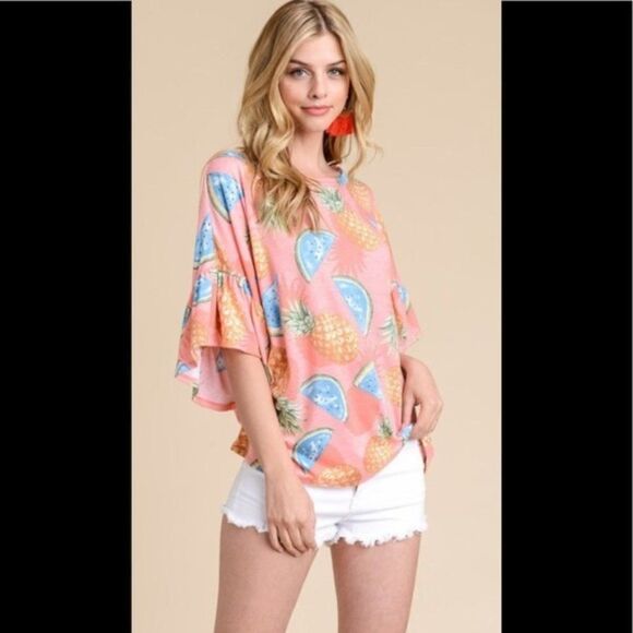 Pink Pineapple and Watermelon Top - Picture 3 of 10